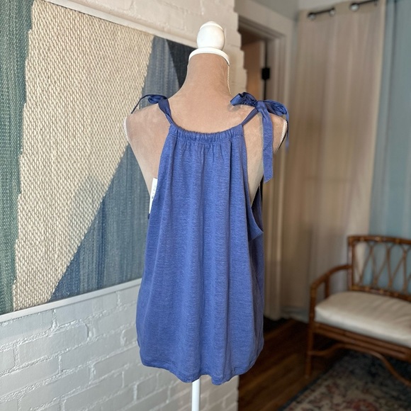 NWT J.Crew 100% Linen Halter Tie Strap Flowy Tank Top - Picture 7 of 10